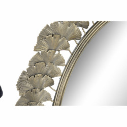 Espejo de pared DKD Home Decor Espejo Champán Metal Hoja de planta (6