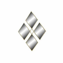 Espejo de pared DKD Home Decor Espejo Dorado Metal Rombos (63 x 2 x 90