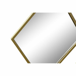 Espejo de pared DKD Home Decor Espejo Dorado Metal Rombos (63 x 2 x 90