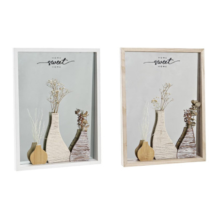 Espejo de pared DKD Home Decor Cristal Natural Blanco 30 x 4 x 40 cm M