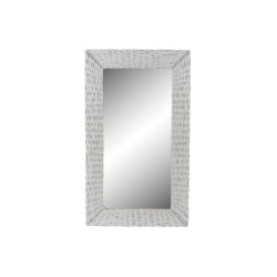 Espejo de pared DKD Home Decor Cristal MDF Blanco Mimbre Cottage (87 x