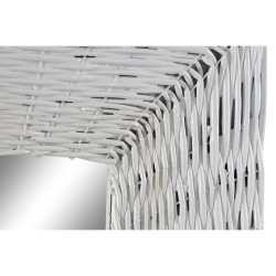 Espejo de pared DKD Home Decor Cristal MDF Blanco Mimbre Cottage (87 x