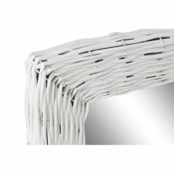 Espejo de pared DKD Home Decor Cristal MDF Blanco Mimbre Cottage (53 x