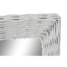 Espejo de pared DKD Home Decor Cristal MDF Blanco Mimbre Cottage (53 x