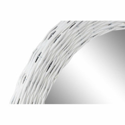 Espejo de pared DKD Home Decor Cristal MDF Blanco Mimbre Cottage (63 x