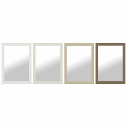Espejo de pared DKD Home Decor Marrón Negro Gris oscuro Marfil Crista
