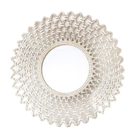 Espejo de pared DKD Home Decor Cristal Blanco Madera MDF Decapé (90 x