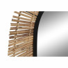 Espejo de pared DKD Home Decor Espejo Natural Negro Metal Ratán (63 x