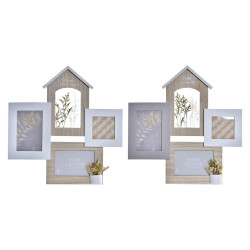 Marco de Fotos DKD Home Decor Madera 39 x 3 x 41 cm Natural Planta (2