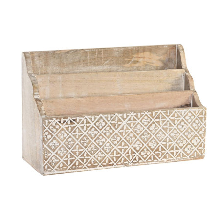 Organizador Multiusos DKD Home Decor Blanco Natural Madera de mango 32