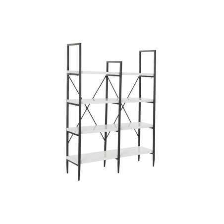 Estantería DKD Home Decor Negro Metal Blanco 4 Estantes Madera MDF (1