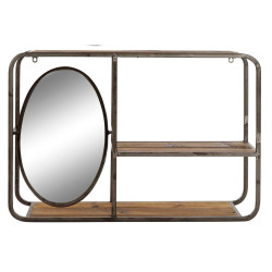 Estantería DKD Home Decor Negro Marrón oscuro Madera Metal Espejo 73