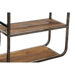Estantería DKD Home Decor Negro Marrón oscuro Madera Metal Espejo 73