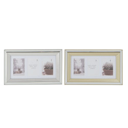 Marco de Fotos DKD Home Decor Cristal Poliestireno Dorado Plateado Tra