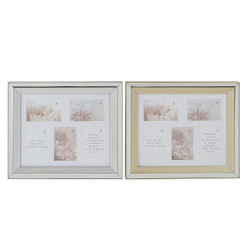 Marco de Fotos DKD Home Decor Dorado Plateado Aluminio Cristal Poliest