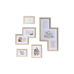 Portafotos de Pared DKD Home Decor Urban Cristal Natural Multicolor Ma