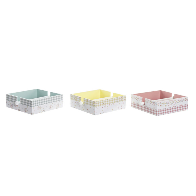 Servilletero DKD Home Decor Vichy Sweet Metal Aluminio Madera MDF 22 x