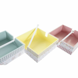 Servilletero DKD Home Decor Vichy Sweet Metal Aluminio Madera MDF 22 x