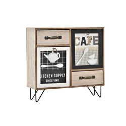 Organizador Multiusos DKD Home Decor Metal Cristal Madera MDF 30 x 10