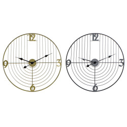Reloj de Pared DKD Home Decor Negro Dorado Metal 60 x 3 x 60 cm Modern