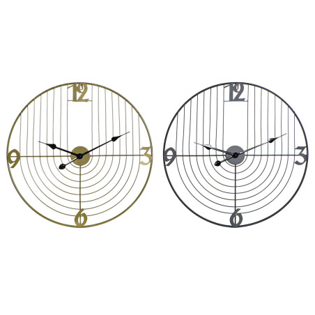 Reloj de Pared DKD Home Decor Negro Dorado Metal 60 x 3 x 60 cm Modern