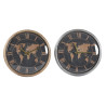 Reloj de Pared DKD Home Decor 46 x 6,5 x 46 cm Cristal Plateado Negro