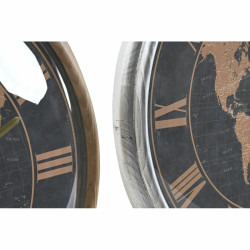 Reloj de Pared DKD Home Decor 46 x 6,5 x 46 cm Cristal Plateado Negro