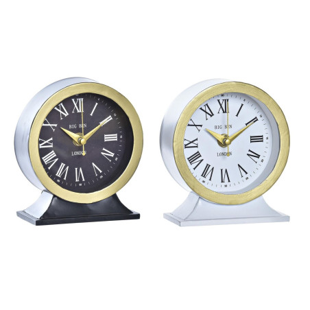 Reloj de Mesa DKD Home Decor Blanco Negro Cristal Hierro 12 x 6 x 13 c