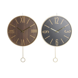 Reloj de Pared DKD Home Decor 40 x 4 x 40 cm Negro Marrón Hierro Pén