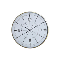 Reloj de Pared DKD Home Decor Cristal Dorado Metal Blanco Brújula (60
