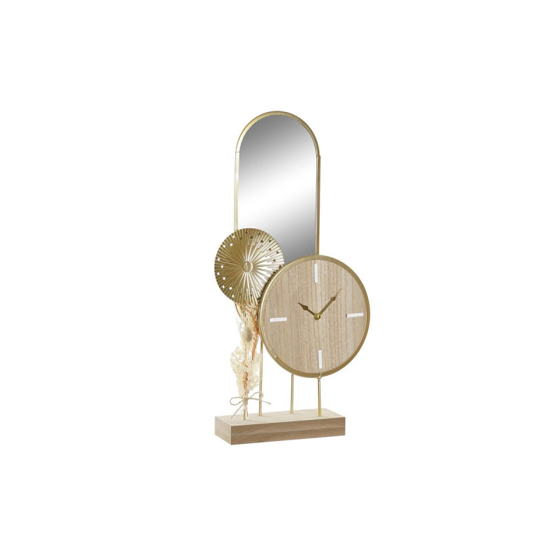Reloj de Mesa DKD Home Decor 26 x 8 x 53 cm Espejo Natural Dorado Meta