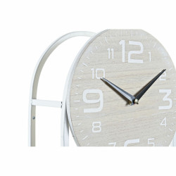 Reloj de Pared DKD Home Decor Natural Metal MDF Blanco (25,5 x 11,5 x