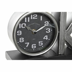 Reloj de Mesa DKD Home Decor 23 x 8 x 15 cm Plateado Negro Hierro (2 U