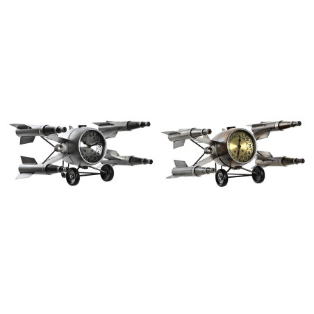 Reloj de Mesa DKD Home Decor Dorado Plateado Hierro Loft 38,5 x 28 x 1