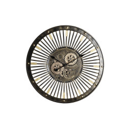 Reloj de Pared DKD Home Decor Negro Dorado Hierro Vintage 65 x 6,7 x 6