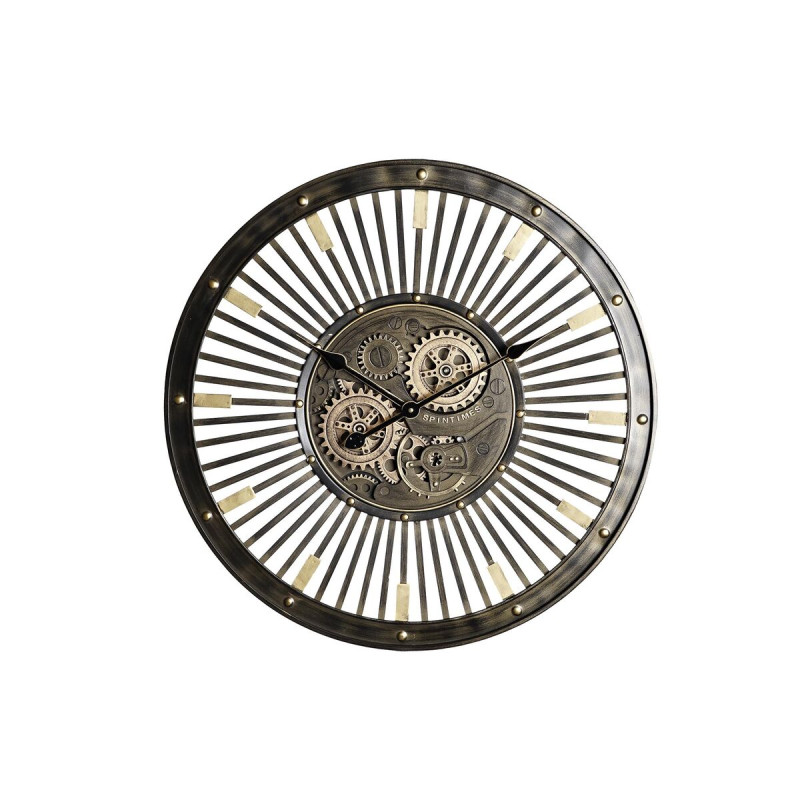 Reloj de Pared DKD Home Decor Negro Dorado Hierro Vintage 65 x 6,7 x 6