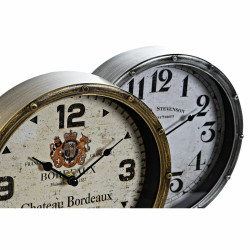 Reloj de Mesa DKD Home Decor Dorado Plateado Metal Cristal Vintage 20,