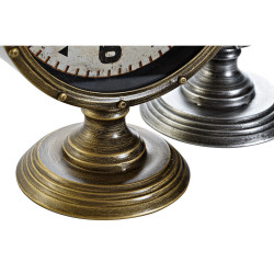 Reloj de Mesa DKD Home Decor Dorado Plateado Metal Cristal Vintage 20,