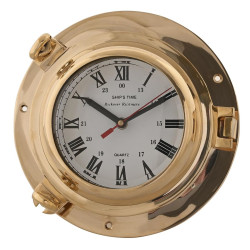 Reloj de Pared DKD Home Decor Cristal Dorado Vintage Latón (23 x 7 x