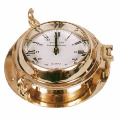Reloj de Pared DKD Home Decor Cristal Dorado Vintage Latón (23 x 7 x