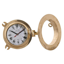 Reloj de Pared DKD Home Decor Cristal Dorado Vintage Latón (23 x 7 x