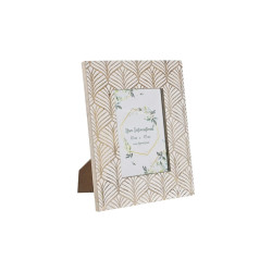 Marco de Fotos DKD Home Decor 22,5 x 2 x 28 cm Cristal Marrón Blanco