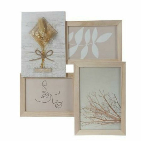 Marco de Fotos DKD Home Decor 31 x 2,4 x 34 cm Cristal Natural Shabby