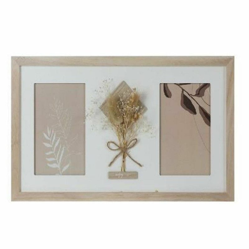 Marco de Fotos DKD Home Decor 39 x 1,2 x 22 cm Cristal Natural Blanco