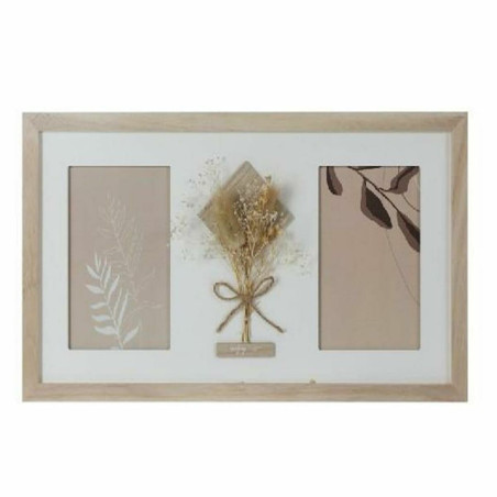 Marco de Fotos DKD Home Decor 39 x 1,2 x 22 cm Cristal Natural Blanco