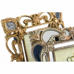 Marco de Fotos DKD Home Decor 19 x 2 x 25 cm Plateado Dorado Resina Sh
