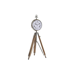 Reloj de Mesa DKD Home Decor 22 x 40 x 80 cm Natural Plateado Aluminio