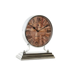 Reloj de Mesa DKD Home Decor 30 x 9,5 x 33 cm Natural Plateado Alumini