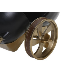 Reloj de Mesa DKD Home Decor 20,5 x 20,5 x 21,5 cm Negro Dorado Alumin