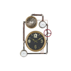 Reloj de Pared DKD Home Decor Válvulas Cristal Dorado Hierro (50,5 x